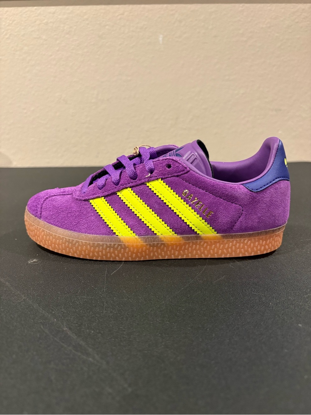 Adidas Gazelle CF EL I Active Purple Solar Yellow Shoes JP7136 Kid Toddler Sz 13 - Picture 4 of 11